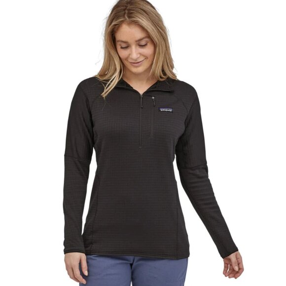New Patagonia R1 Air 1/2 Zip Neck Women's L Black Pullover Fleece Jacket $130 - Picture 2 of 14
